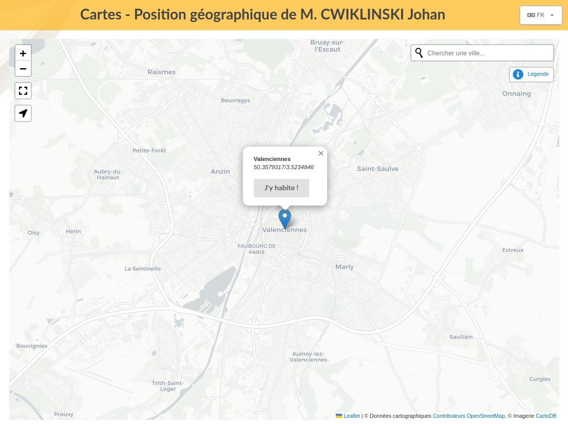 Selecting a location on the map