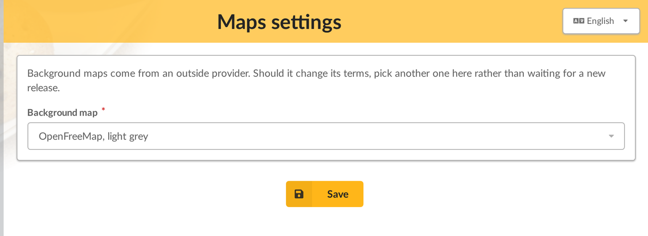The provider setting, in Maps settings