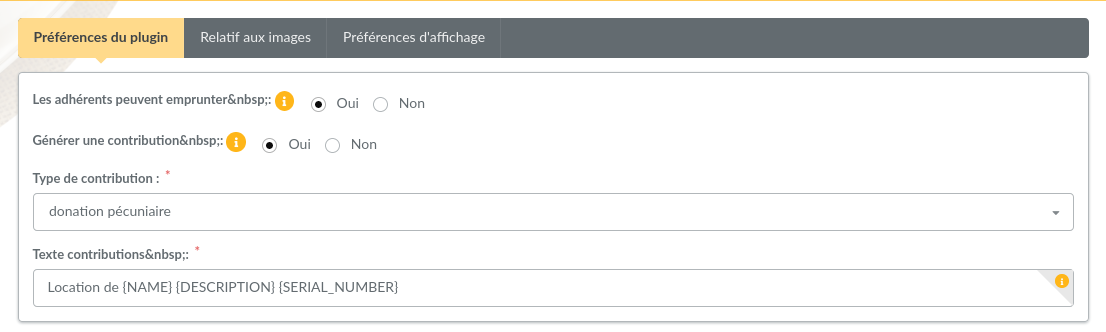 The plugin preferences