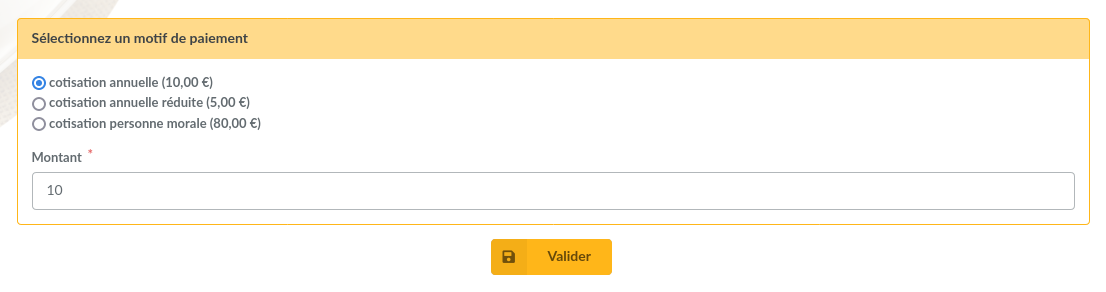 Paypal payment form