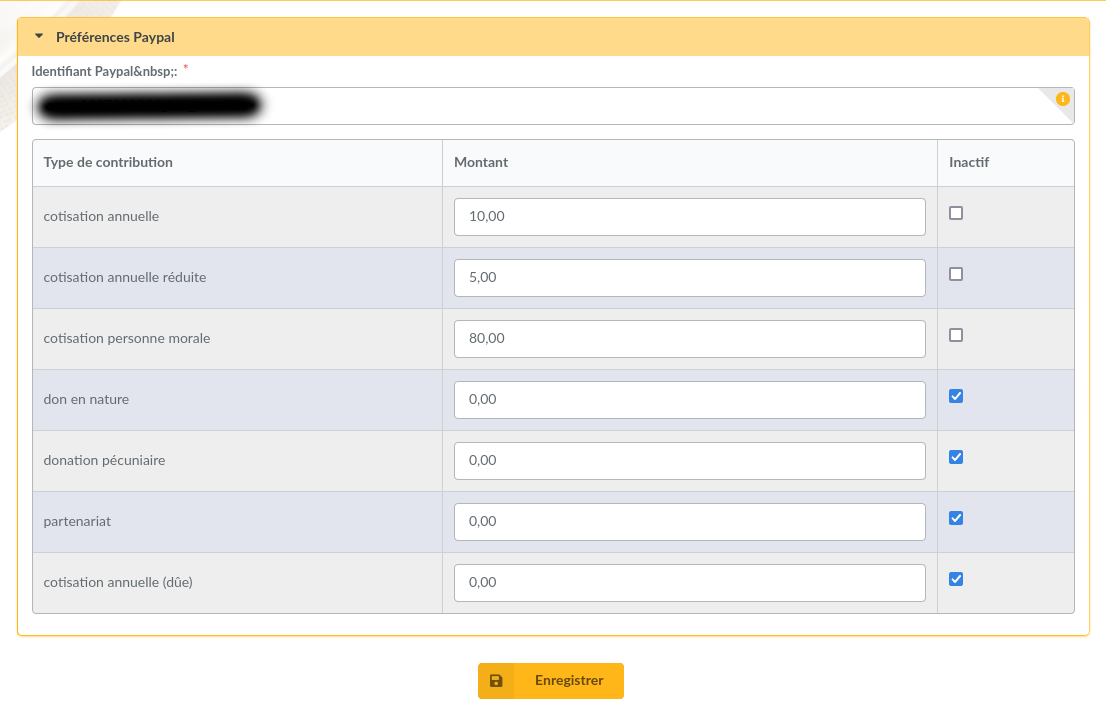 Paypal plugin preferences