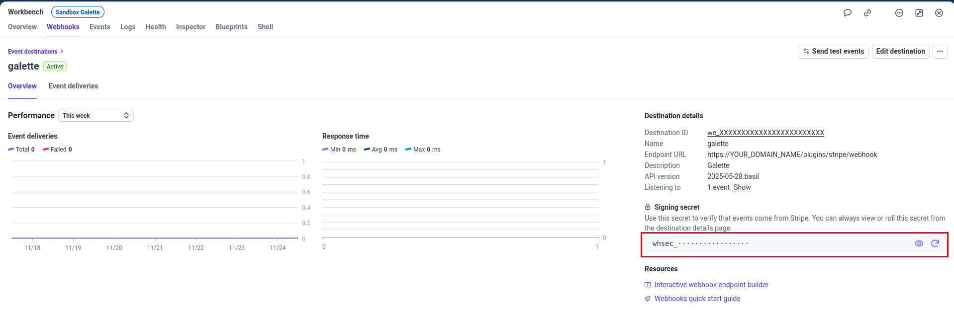 Webhook secret